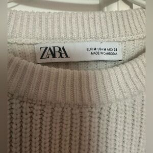 Zara Off-White Textured Sweater